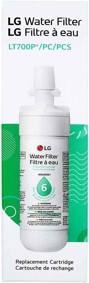 LG LT700P- 6 Month / 200 Gallon Capacity Replacement Refrigerator Water Filter (NSF42 and NSF53) ADQ36006101, ADQ36006113, ADQ75795103, or AGF80300702 , White , Single