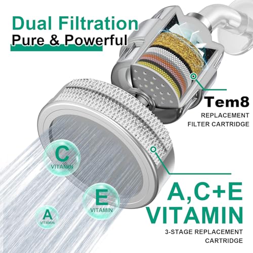 Tem8 Luxury Filtered Shower Head with Temperature Display