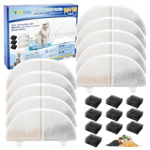 20 Pack Cat Water Fountain Filter Replacement Fit for Homerunpet (20 Count)
