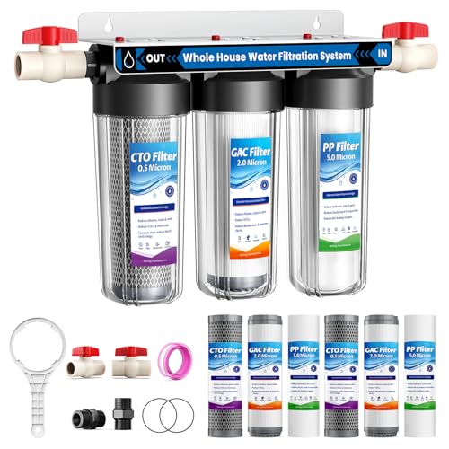 3 Stage Whole House Water Filter System with 9 Filters