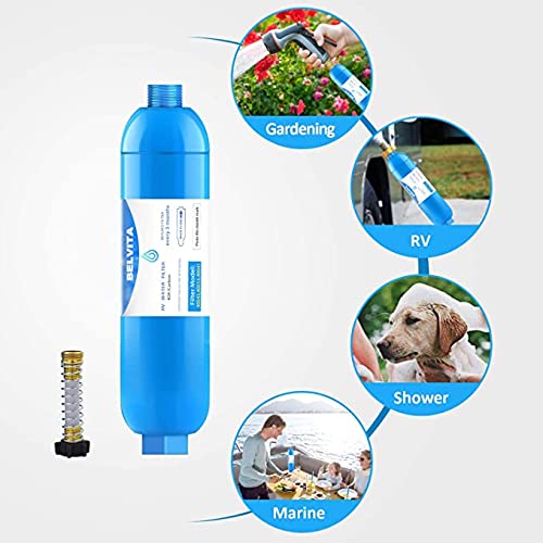 RV Inline Water Filter with 90 Degree Elbow and Flexible Hose (2 Count)