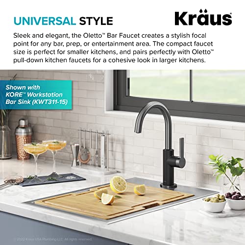 Oletto Single Handle Kitchen Bar Faucet in Matte Black
