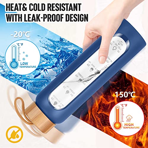 Glass Water Bottles 25 Oz with Silicone Sleeve