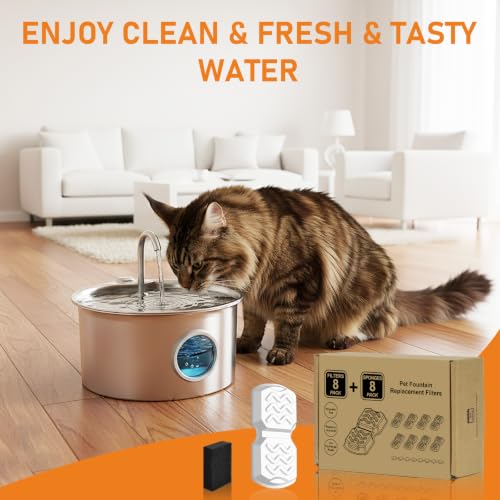 16Pcs Cat Water Fountain Filters Replacement (8 Count)