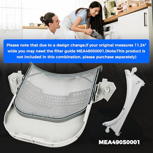 ADQ56656401 Dryer Lint Filter Stainless Steel Mesh With MCK49049101 Lint Trap Cover Housing For LG & Kenmore Dryer Lint Screen Replacement