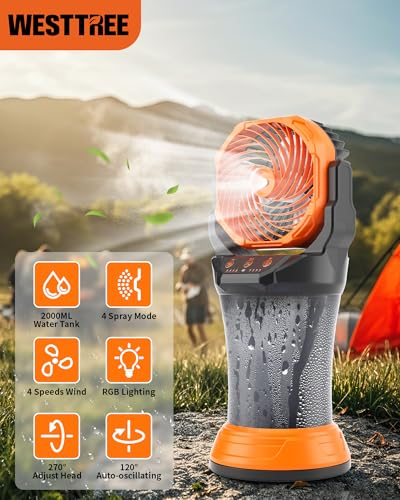 Portable Misting Fan with Large Battery Fan