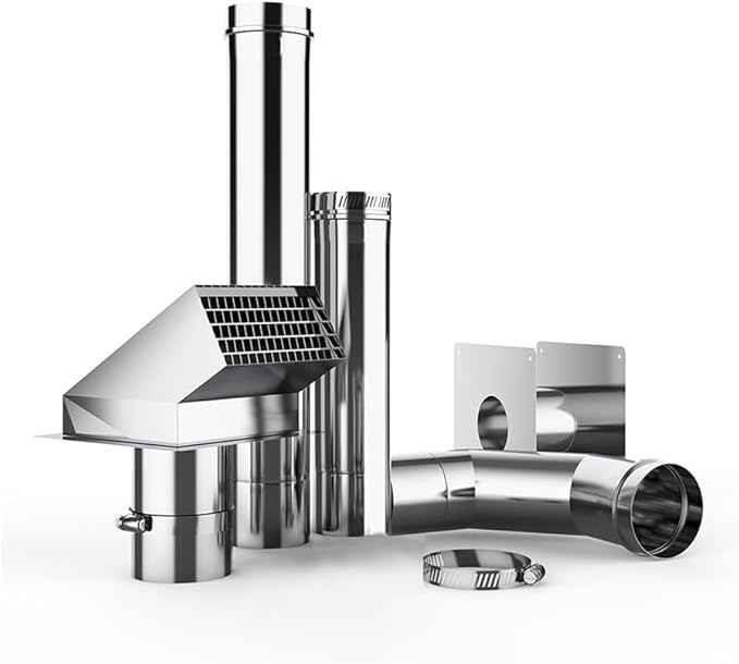 CAMPLUX 3" Horizontal Stainless Steel Vent Pipe Kit with Termination Hood for Gas Tankless Water Heater