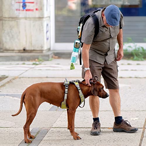 Dog Water Bottle with Food Container & Poop Bag Holder & Filter