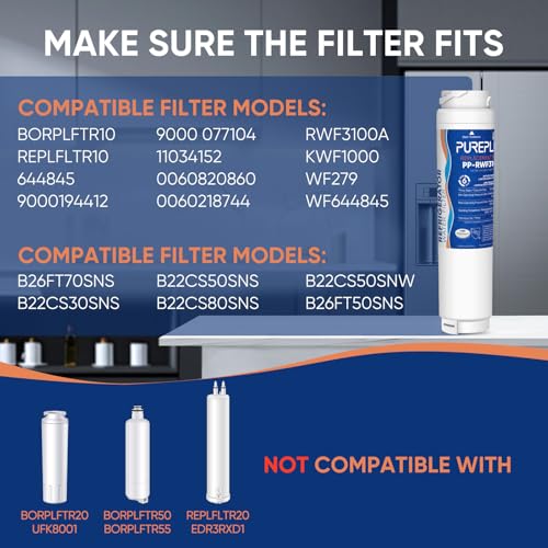9000194412 NSF 53&42 Certified Refrigerator Water Filter Replacement for Bosch Ultra Clarity BORPLFTR10 (3 Count)