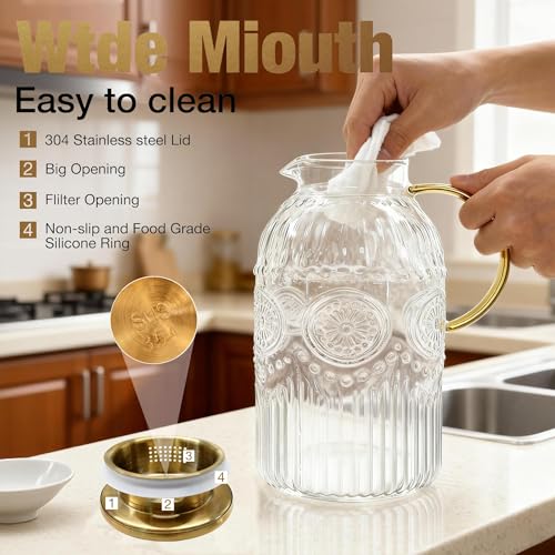Glass Pitcher with Lid