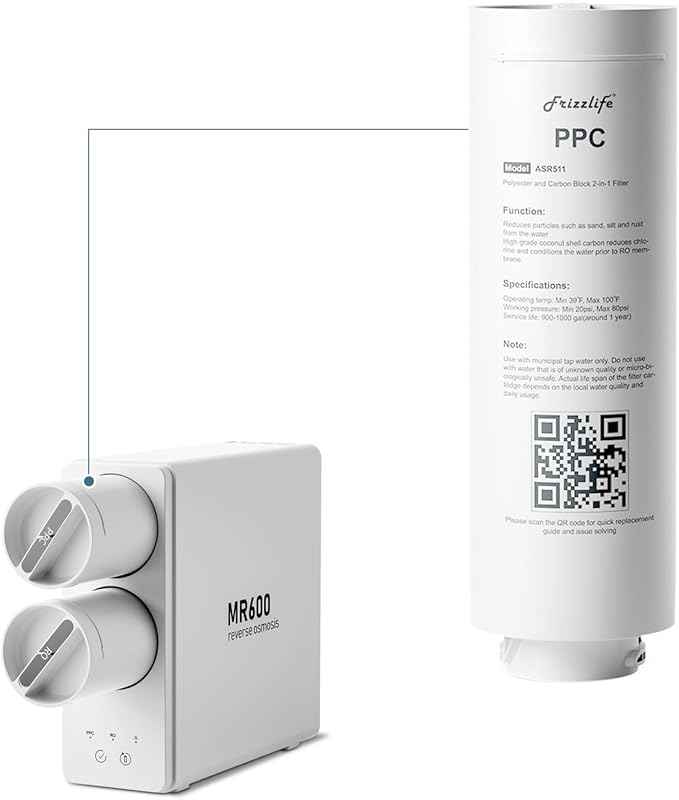 Frizzlife ASR511 Replacement Filter Cartridge For MR600 Reverse Osmosis System(1st Stage)