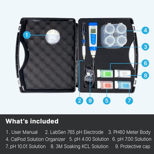 PH60 MT Handheld pH Meter Tester Kit with LabSen 765 pH