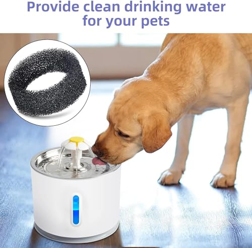 24 PCS Pet Fountain Filter Cat Water Fountain Sponge Cat Fountain Filter Replacement Sponge Foam for 2.2 L 74 OZ (24 Count)