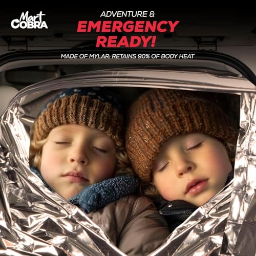 Emergency Blanket Mylar Thermal Space Survival Gear & Supplies 4 (4 Count)