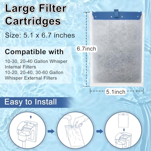 6 Pack Filter Cartridge Compatible with Whisper Bio (6 Count)