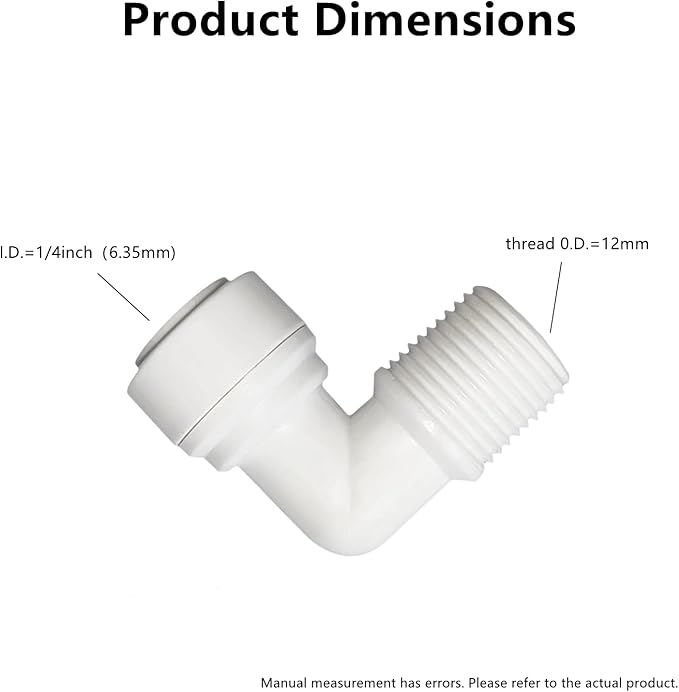 10 PCS Elbow Male Thread Adapter 1/4" Male x 1/4" OD Tube Quick Connect Fitting For RO Water System, Water Filter,Drinking Water, Water Purifier Tube Fitting - AquaVibe