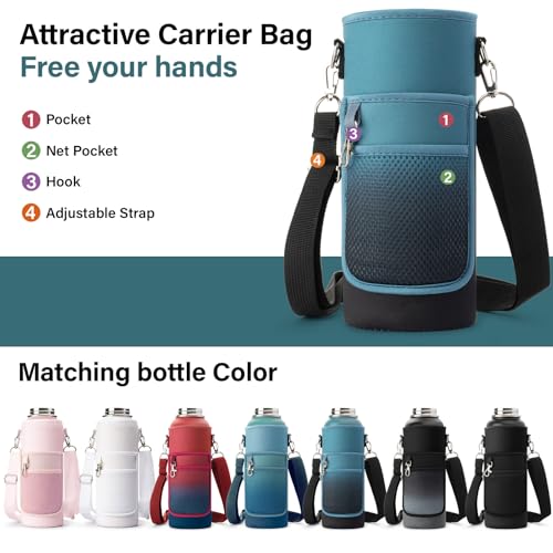 Insulated Water Bottle with Portable Carrier Bag for Outdoor 40 oz