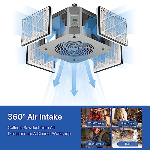 360 Degree Intake Air Filtration System for Woodworking (1350 CFM)