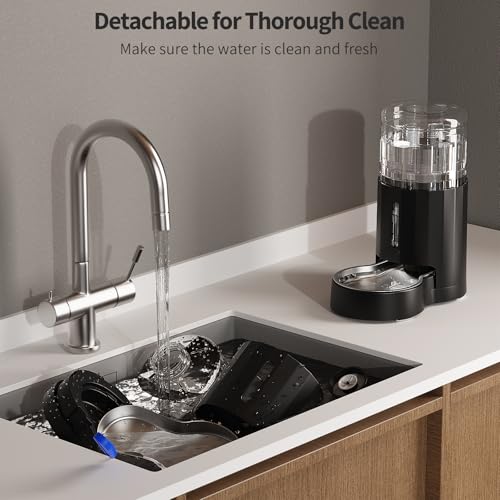 Cat Water Dispenser with Stainless Steel Bowl