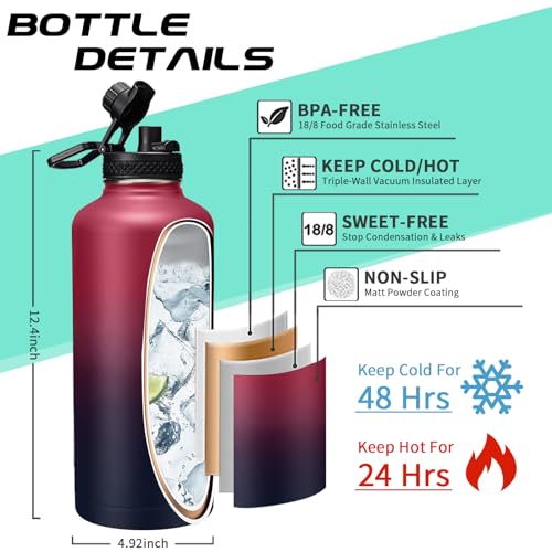 87 oz Insulated Water Bottle with Straw (9 Count)