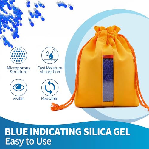 5 Sets 1000g Rechargeable Silica Gel Beads with 1 Cloth Bag