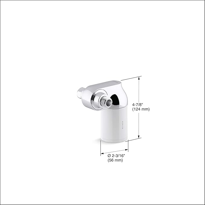 KOHLER R24612-CP Aquifer Filtered Shower Head Attachment, Filtration System Attaches to Most Existing Shower Heads, Reduces Chlorine, Odor, and Controls Scale, Polished Chrome