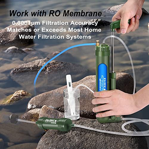 Portable Water Filter Survival Gear High Precision and Large Flow Optional 2 in 1 Water Purification for Hiking