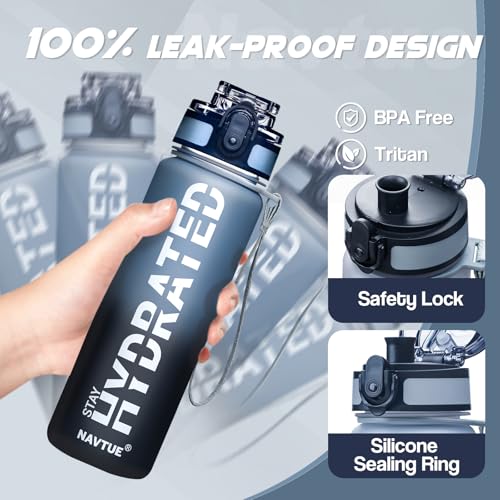 Water Bottle 16.9 oz Motivational Time Marker Tritan Bottle