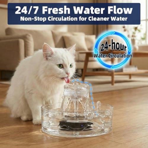 Glass Cat Water Fountain 88oz