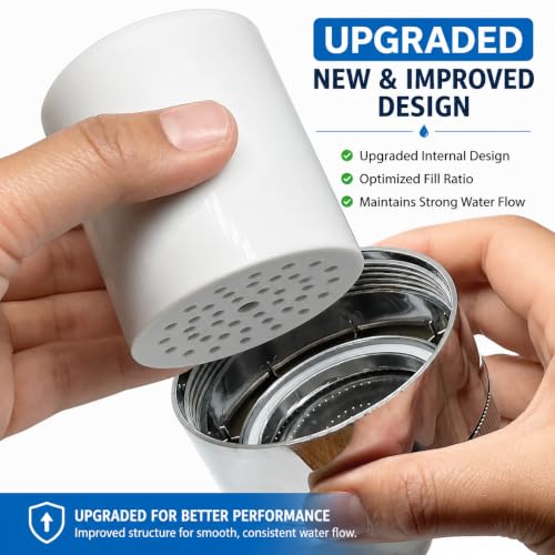 15 Stage Shower Filter Replacement Cartridge 4 Pack for Hard Water (4 Count)