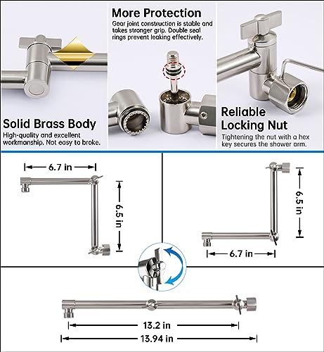 All Metal 10 Inches Rainfall Shower Head with Handheld Combo
