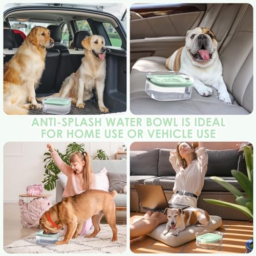3L No Spill Dog Water Bowl with Slow Drinking Disk