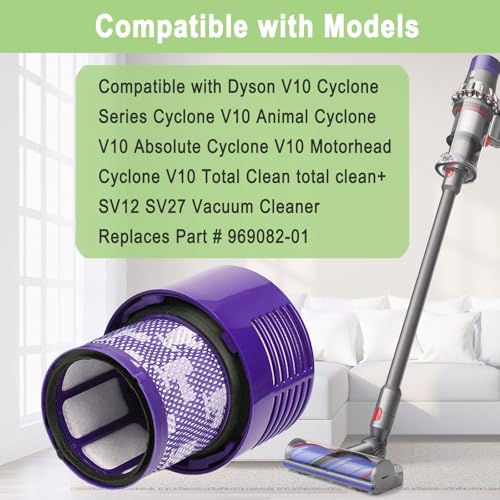 2 Pack V10 Filters Replacement for Dyson Cyclone V10 Absolute