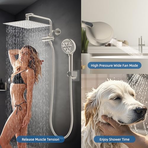 12" Metal Rainfall Shower Head with 10