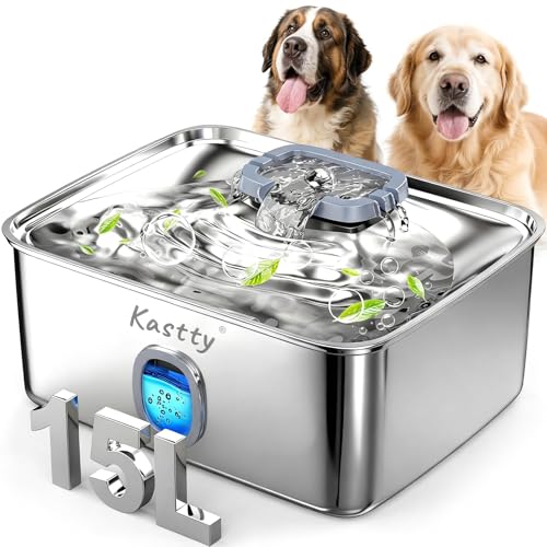 4 Gal 15L Stainless Steel Dog Water Fountain for Large Dogs