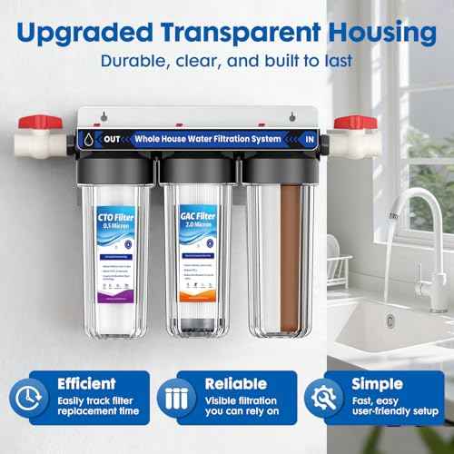 3 Stage Whole House Water Filter System with 9 Filters