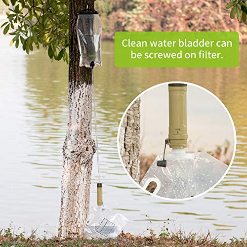 Gravity Water Purifier Straw Fairly Light and Easily Packed. Multi Use for Group Camping and Famliy Emergency Prepardness L605G
