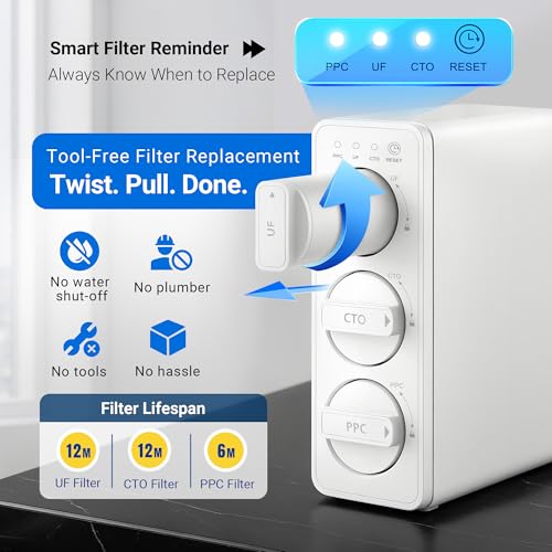 0.01μm Ultra Filtration Under Sink Water Filter System with UV
