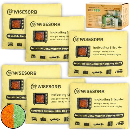 6 Pack 240G Reusable Silica Gel Desiccant Dehumidifier Bags