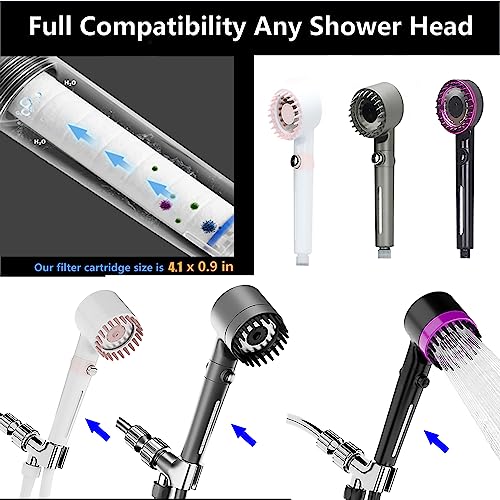 Shower Filter for Handheld Shower Head Shower Filter Replacement High Pressure Handheld Shower Heads Filter Set of 8 Replacement Filters for Hard Water Remove Chlorine and Harmful Substances (8 Count)