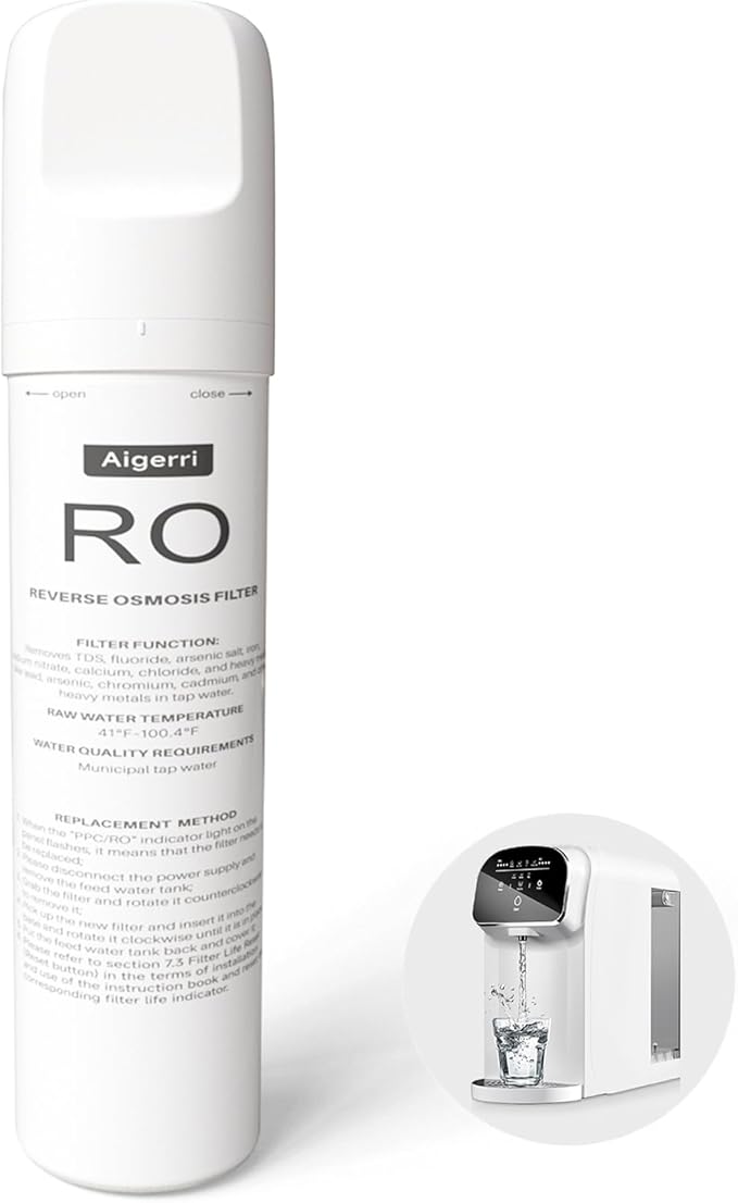 RO Filter Replacement Cartridge – Quick Twist-In Design, No Tools Needed, 120-210 Day Lifespan, Compatible with Countertop RO Water Filtration System