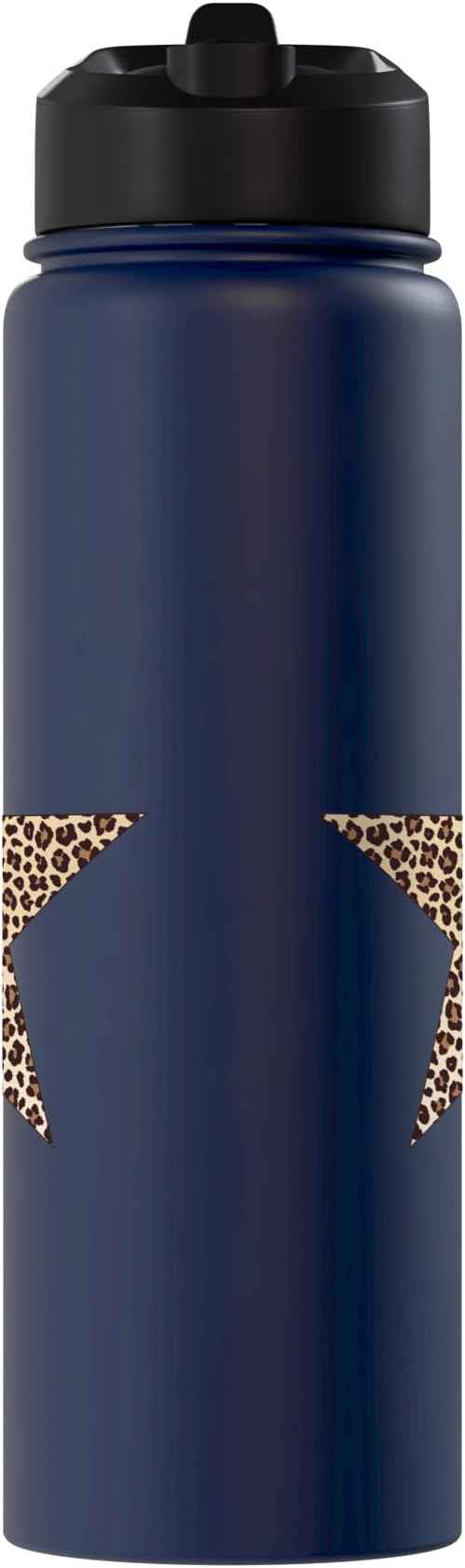Star Shape - Cute Cheetah Leopard Print Graphic Stainless Steel Insulated Water Bottle
