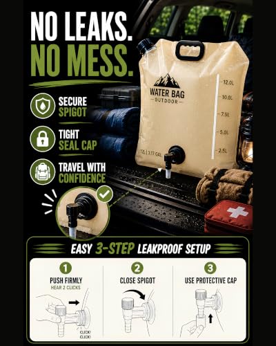 3.17 Gallon 12L Collapsible Water Container with Spigot