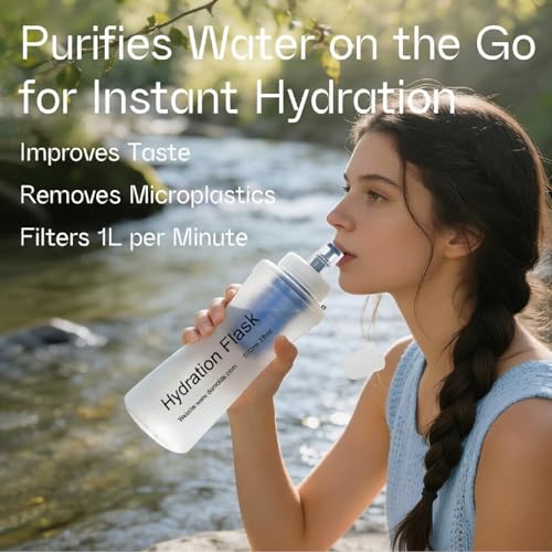 Collapsible Water Bottle with Filter for Hiking Travel