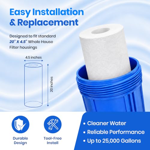 10 Micron Sediment Filter 20x4.5 Whole House Cartridge