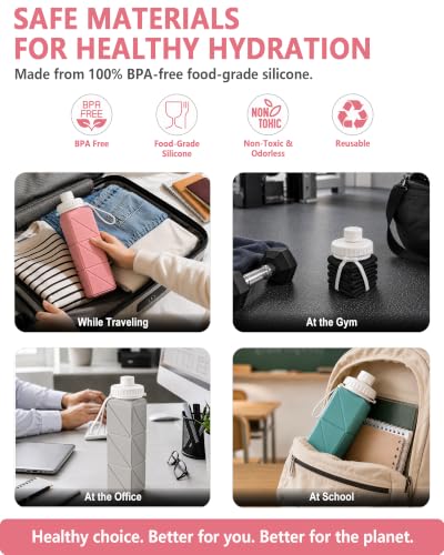 Collapsible Water Bottles 21oz (3 Count)