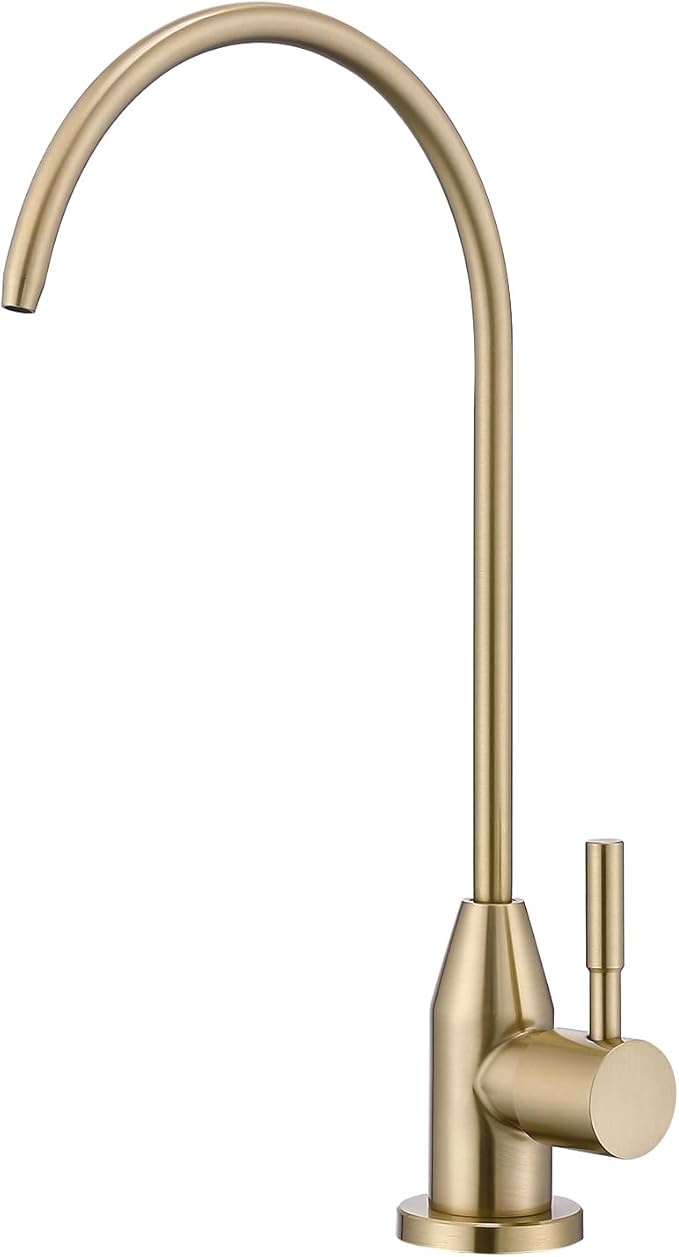 Drinking Water Faucet, Champagne Gold RO Faucet for Under Sink Water Filter System Reverse Osmosis Non-Air Gap for Kitchen