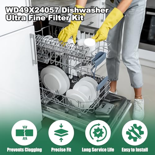 WD49X24057 Dishwasher Ultra Fine Filter Kit with GE Dishwashers (5.3 Ounce)