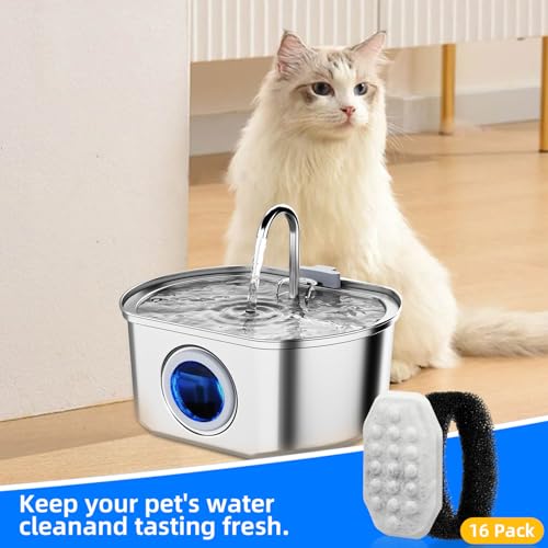 32 Pack Cat Water Fountain Replacement Filters & Pre (16 Count)