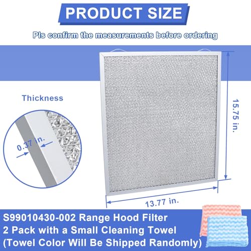 S99010430 002 Aluminum Range Hood Filter 2 Pack